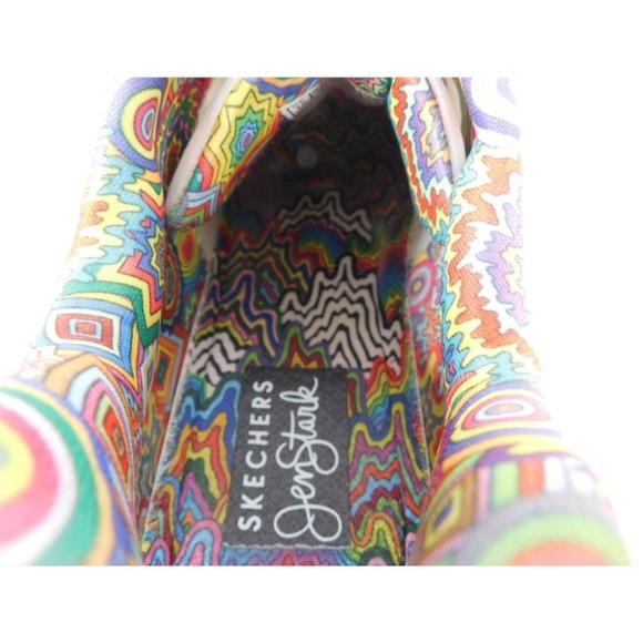 SKECHERS x Jen Stark White Rainbow Platform Sneakers Women's Size 10 - Picture 7 of 9